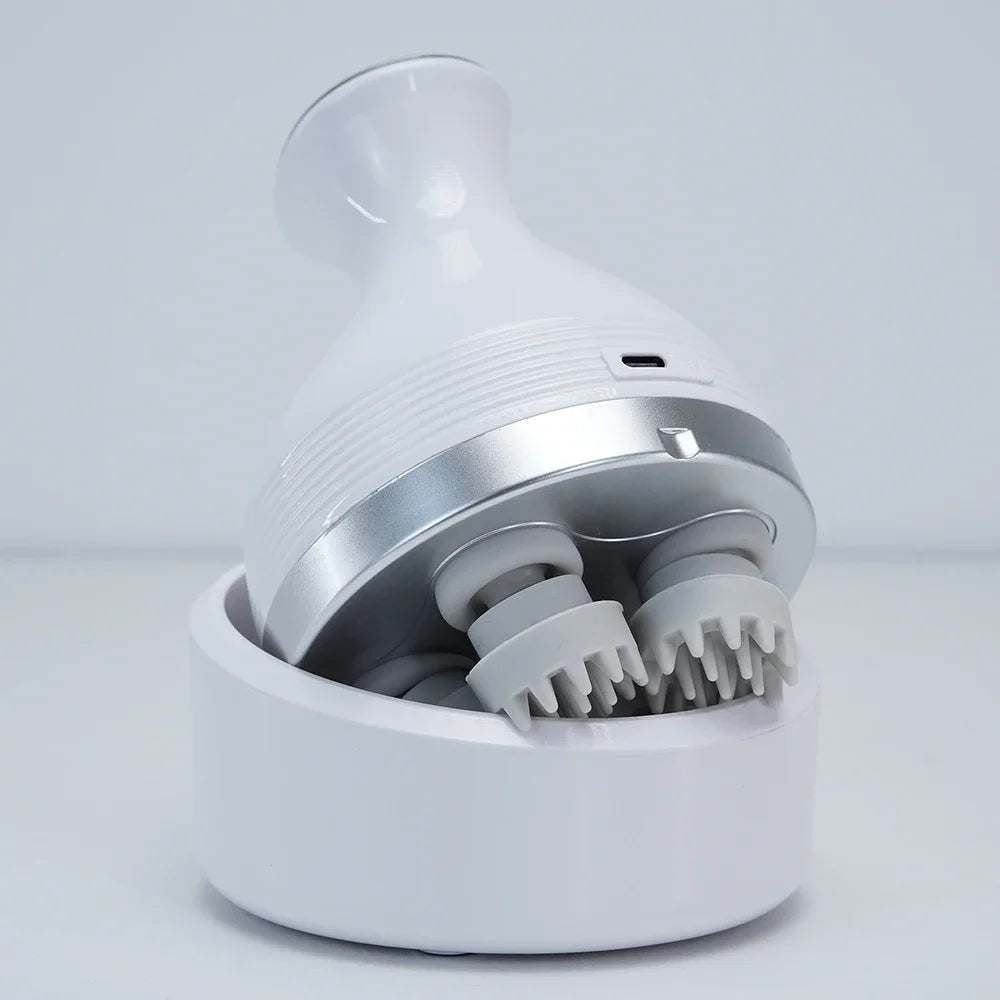 Electric Scalp Massager — Waterproof Kneading Head Massager for Deep Relaxation